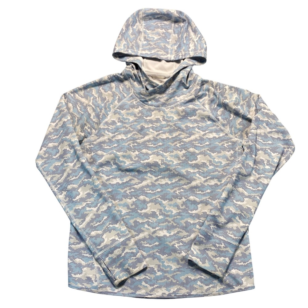 Cutter & Buck‎ Mens Blue Digital Camo CB DryTec Hoodie Medium